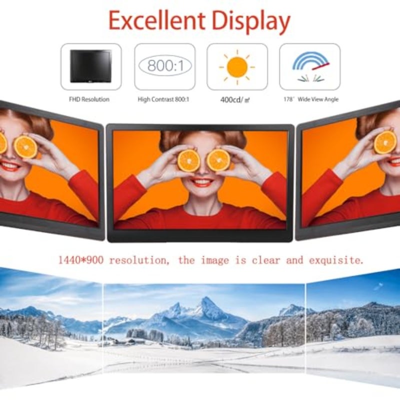 19 inch Monitoring Security Camera Monitor LCD Display Screen Multi-function Interface HDMI, BNC, VGA, AV, USB, CCTV Computer Monitors Built-in Speaker 1440x900 Resolution - Image 5