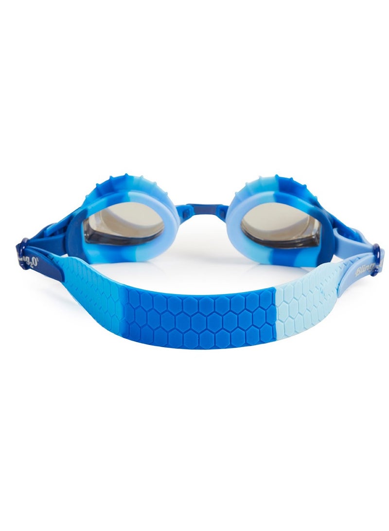 Bling2O Blue Dragon Draco Swim Goggles for Kids - Ages 5+ - Anti Fog, No Leak, Non Slip, UV Protection - Hard Travel Case - Lead and Latex Free - Image 2