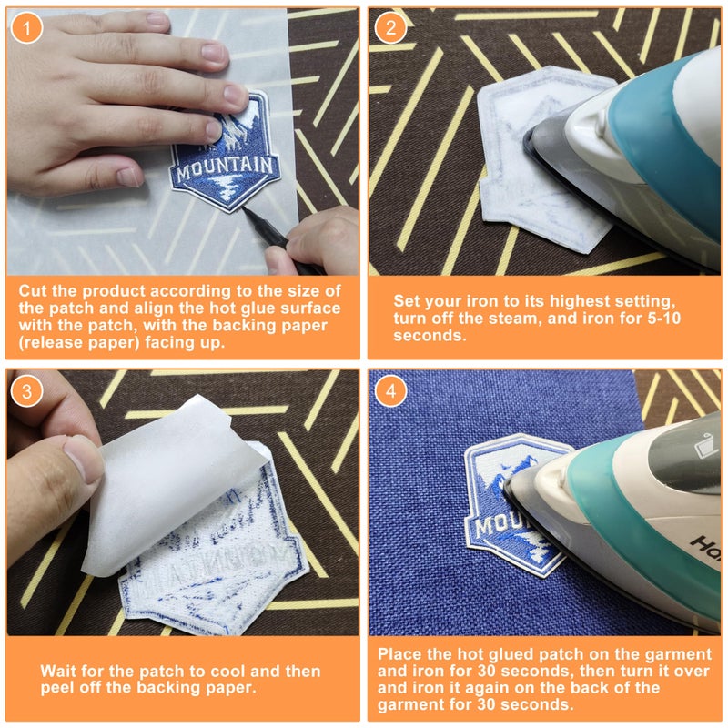 KOPAIBOS KEPAIBOS Double Sided Iron On Adhesive Sheets with Backing Easy-Iron Permanent Fusible Patch Fabric Glue A4 Size 20 PCS (Lightweight M) - Image 4
