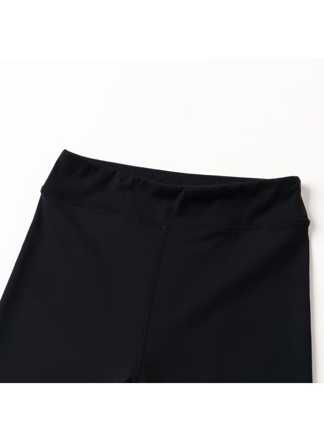 Annil Girls' Full Waist Knit Leggings For Autumn, Black, Size 120 - Image 2