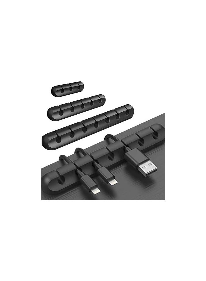 KASTWAVE Cable Holder Clips, KASTWAVE 3-Pack Cable Management Cord Organiser Clips Silicone Self Adhesive for USB Charging Cable Power Cord Mouse Cable Wire PC Office Home - Image 1