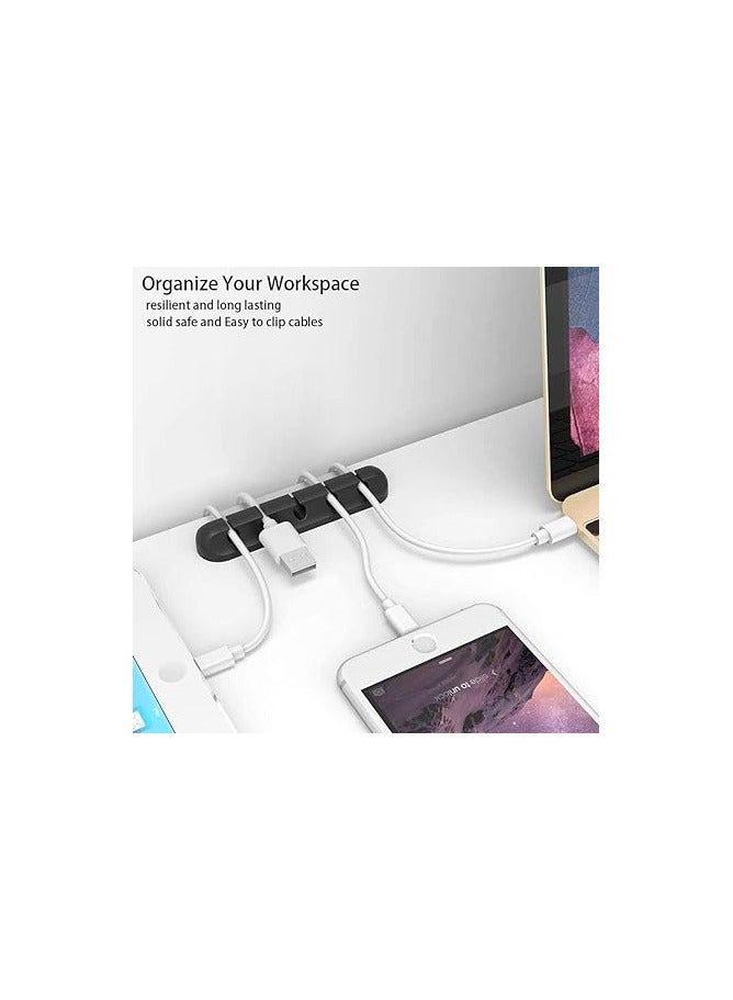 KASTWAVE Cable Holder Clips, KASTWAVE 3-Pack Cable Management Cord Organiser Clips Silicone Self Adhesive for USB Charging Cable Power Cord Mouse Cable Wire PC Office Home - Image 2