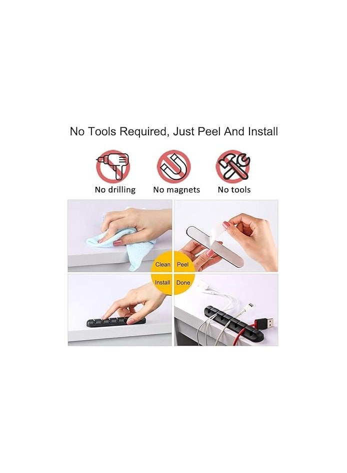 KASTWAVE Cable Holder Clips, KASTWAVE 3-Pack Cable Management Cord Organiser Clips Silicone Self Adhesive for USB Charging Cable Power Cord Mouse Cable Wire PC Office Home - Image 3