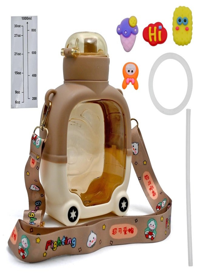 CRAFTHUT Cute Bear Water Bottle for Kids, Cute Design Water Bottle with Sipper, Sipper Bottle for Kids - BPA Free, Leak Proof, Strong & Durable Kids Cartoon Water Bottle for Kids - 1000 ML - Image 4