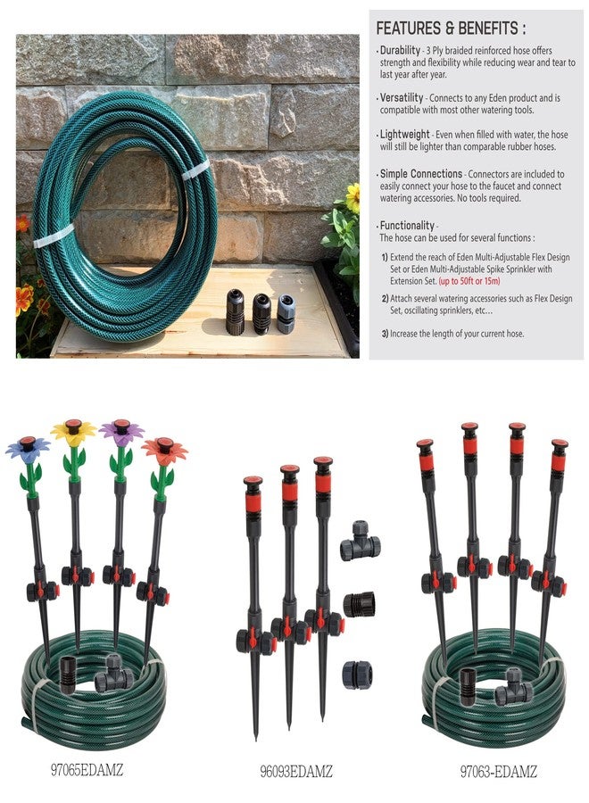 Eden 94051 Rubber Garden Hose 1/2 in. x 50 ft, DIY Hose Set - Image 3