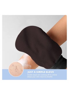 RATSAW 3 Pcs Exfoliating Gloves Body Scrub Mitt Bathroom Washcloth durable mitten for Women Men Light Pink Black Brown  - Image 3
