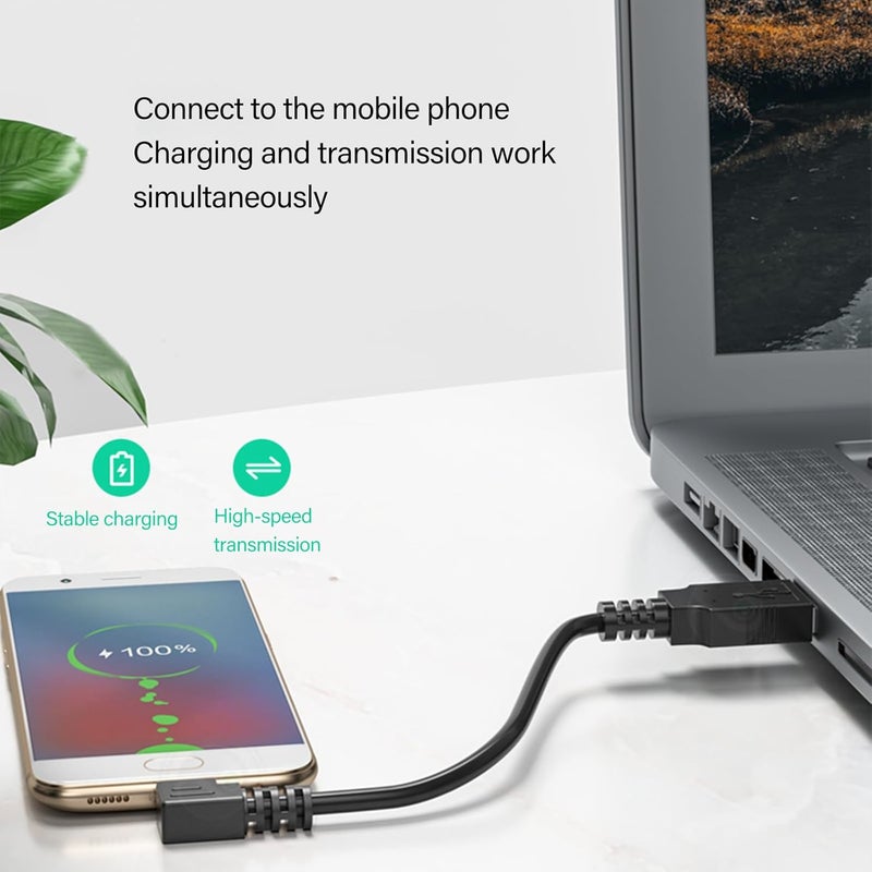 L Shaped Tiny USB Data Cable Small Space Smartphone Charging 90 Degree Bent Tiny USB Chargers Wire for Home Phone Tablet Angled Chargers Cable - Image 4