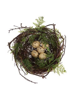 YARNOW YARNOW Artificial Fake Birds nest Bird Nest with 5 Eggs Rattan Bird Nest Decoration Small Fake Birds Nest Ornament for Home Easter Artificial Bird nest Decor Bird nest Decoration  - Image 1