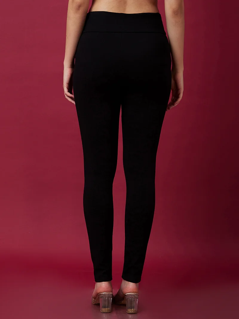 globus Women Stretchable Mid-Rise Skinny Fit Treggings