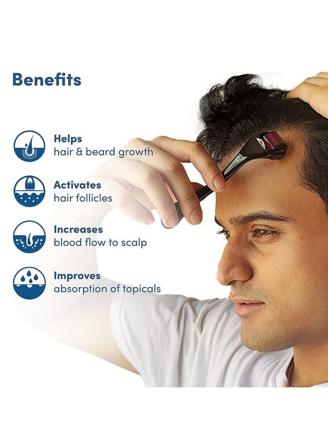 Derma Roller For Hair And Beard Regrowth 540 Micro 0.5MM Titanium Alloy Needles Reduces Hair Fall & Stimulates Hair Follicles, Safe and Effective Easy to use | Skin Care Men and Womens - Image 4