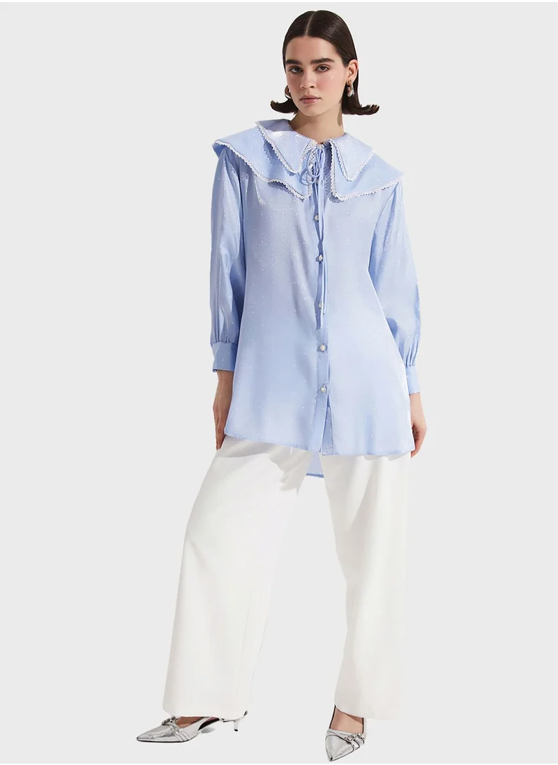 JUNE Baby Collar Button Down Shirt