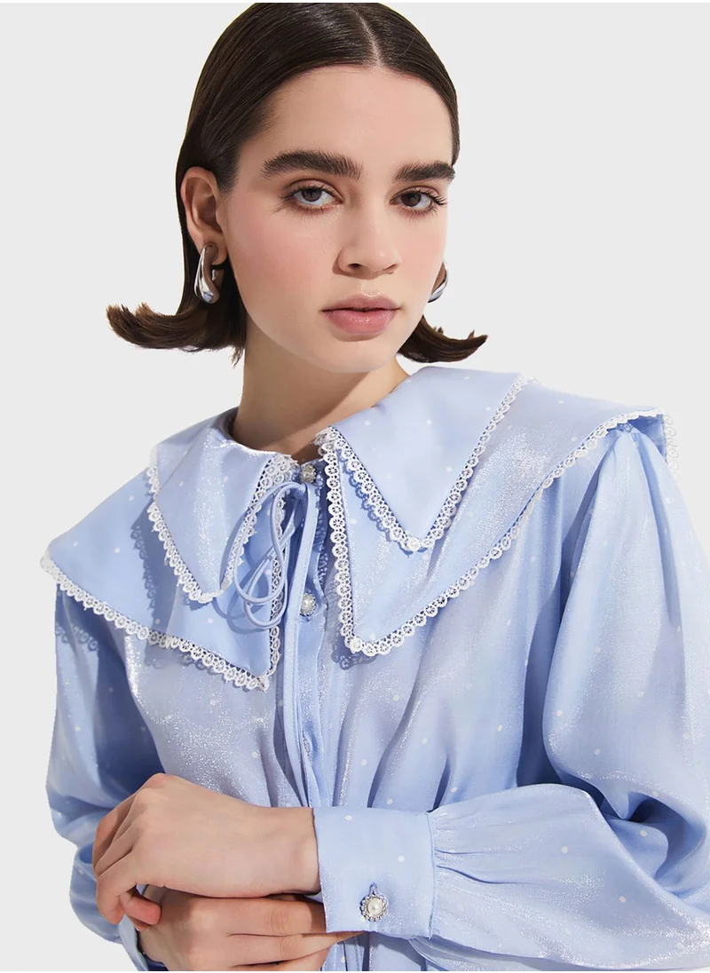 JUNE Baby Collar Button Down Shirt