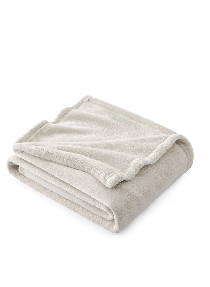 Moon Flannel and Microfiber Sofa Blanket, Luxury Light Silver Throw Blanket, Single Size Lightweight and Comfortable for Bed and Sofa, Super Soft and Warm Solid Color - Image 1