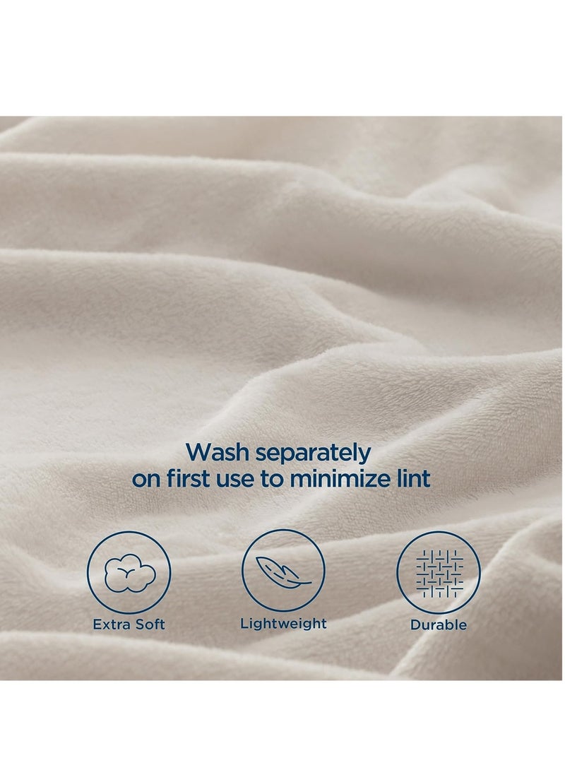 Moon Flannel and Microfiber Sofa Blanket, Luxury Light Silver Throw Blanket, Single Size Lightweight and Comfortable for Bed and Sofa, Super Soft and Warm Solid Color - Image 4