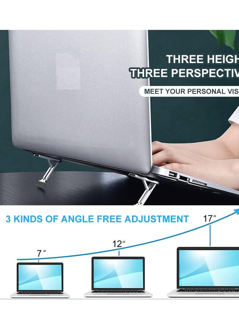 SYOSI Portable Invisible Laptop Stand with 3 Adjustable Angles Mini Aluminum Cooling Pad Keyboard Riser Ergonomic with Computer Keyboard Stand  - Image 4
