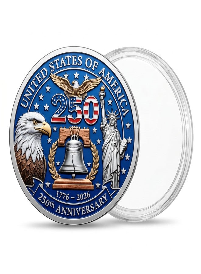 ENGVZ 250th Anniversary USA Commemorative Coin 1776-2026, Double-Sided Relief Challenge Coin Statue of Liberty Engraved Souvenir Gift - Image 1