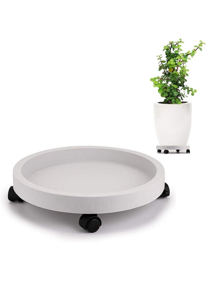 LAMAY 15 Inch Plant Caddy with Wheels Sturdy Plant Mover for Indoor and Outdoor Potted Plant Transport（White） - Image 1