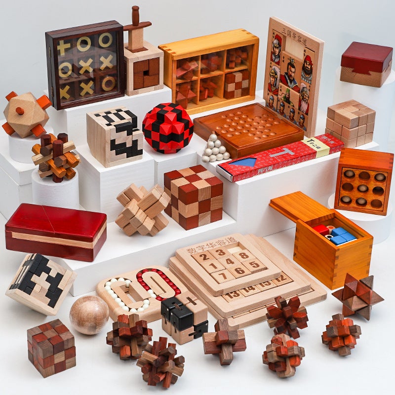 Classical Children'S Educational Wooden Toy Blind Box Kongming Lock Luban Lock Adult Decompression Parent-Child Interactive Unlock Game - Image 2