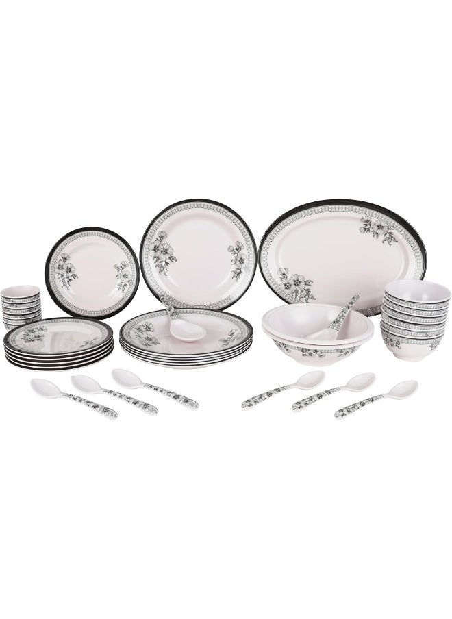 DELCASA - Delcasa 35 Piece Floral Beast Melamineware Dinner Set DC2461 Plates, Bowls, and Spoons - Image 1