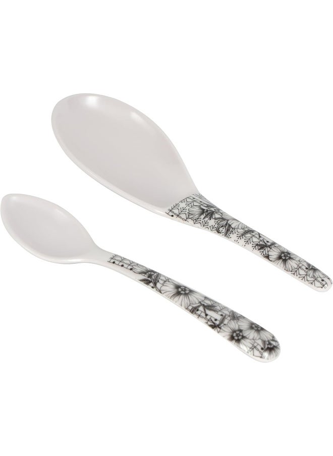 DELCASA - Delcasa 35 Piece Floral Beast Melamineware Dinner Set DC2461 Plates, Bowls, and Spoons - Image 1