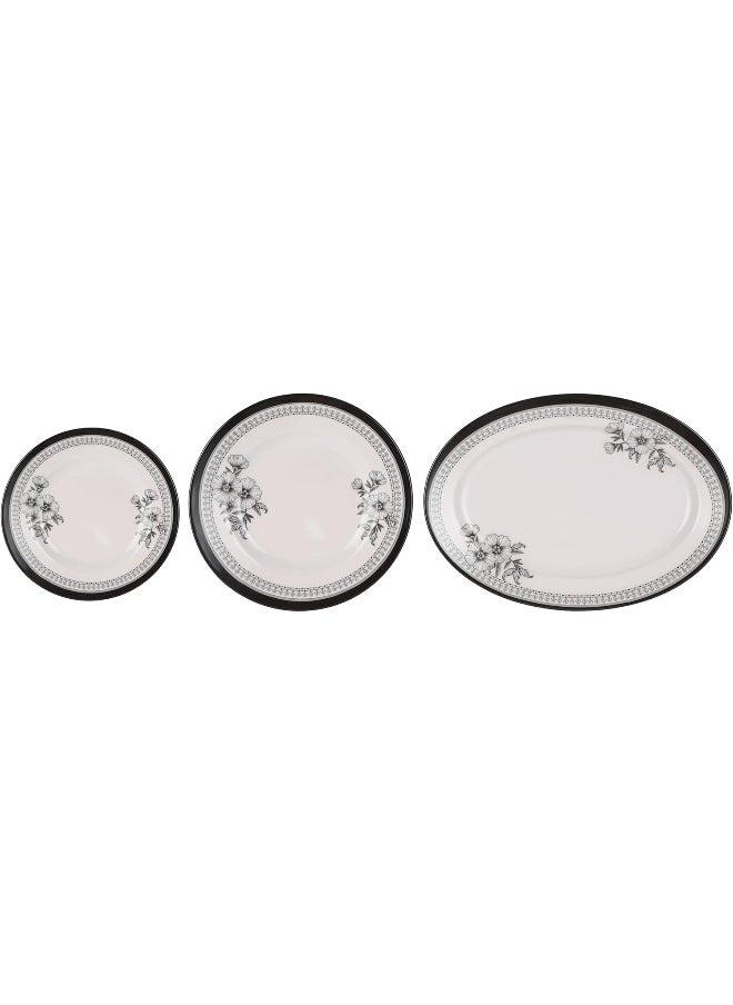 DELCASA - Delcasa 35 Piece Floral Beast Melamineware Dinner Set DC2461 Plates, Bowls, and Spoons - Image 1