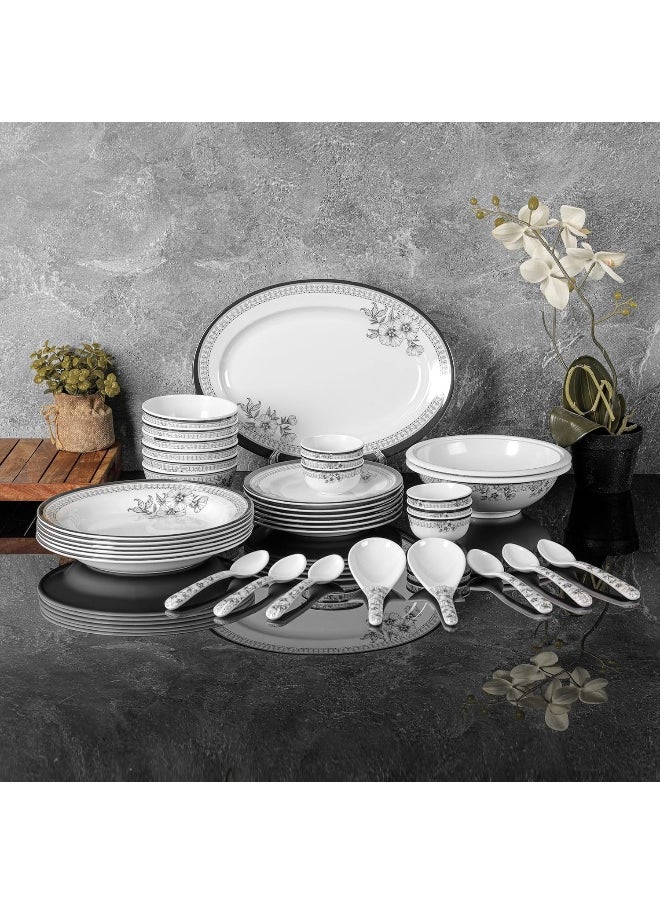 DELCASA - Delcasa 35 Piece Floral Beast Melamineware Dinner Set DC2461 Plates, Bowls, and Spoons - Image 1