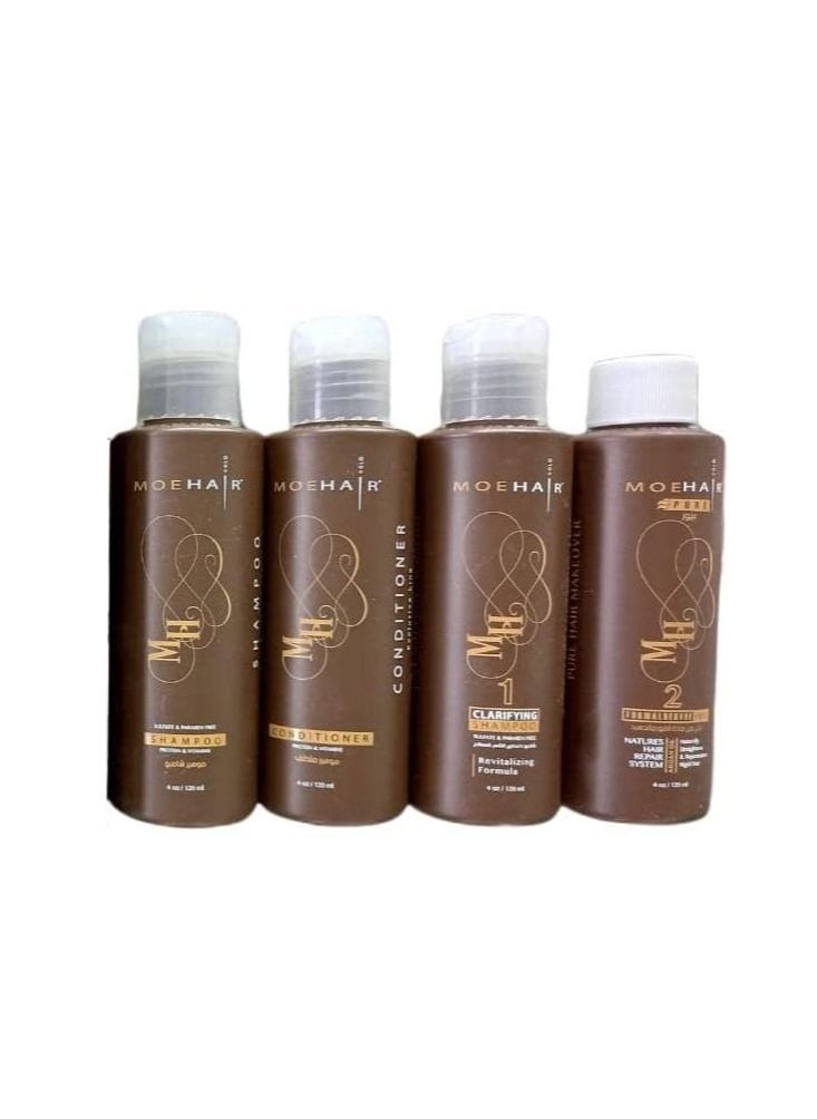 MoeHair - Protein Pure Hair Makeover Kit 4X120ML - Image 1