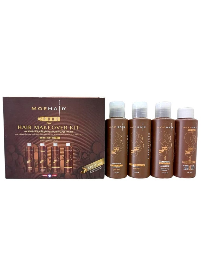 MoeHair - Protein Pure Hair Makeover Kit 4X120ML - Image 1