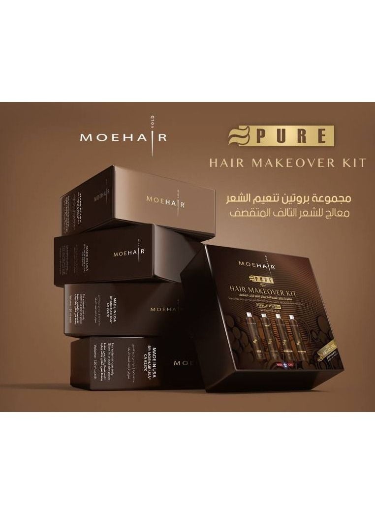 MoeHair - Protein Pure Hair Makeover Kit 4X120ML - Image 1