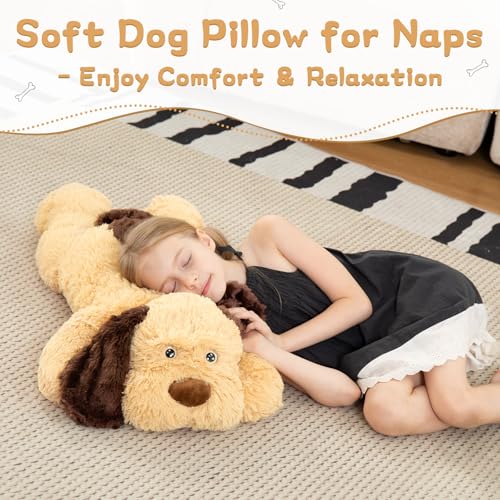 MorisMos Giant Dog Stuffed Animals 31inch Large Dog Plush Fluffy Soft Big Puppy Pillow Birthday Gift for Kids Girls Boys Brown - Image 5