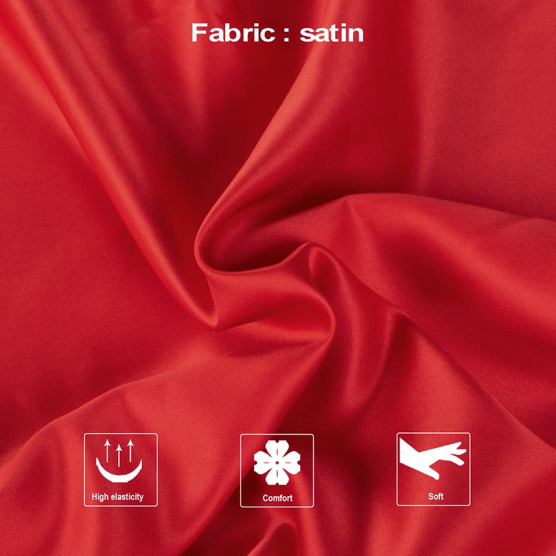 NTBAY Zippered Satin Pillow Cases for Hair and Skin  Luxury Standard Hidden Zipper Pillowcases Set of 2  20x26 Inches  Red - Image 2