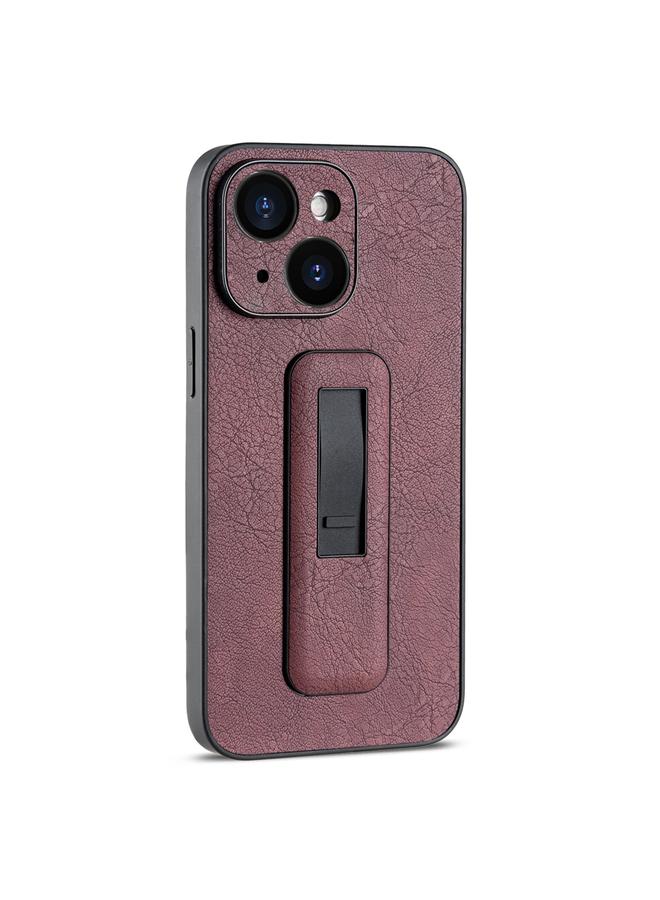 S-TOP Case For iPhone 15 Plus PU Leather Push-pull Bracket Shockproof Phone Case - Image 1
