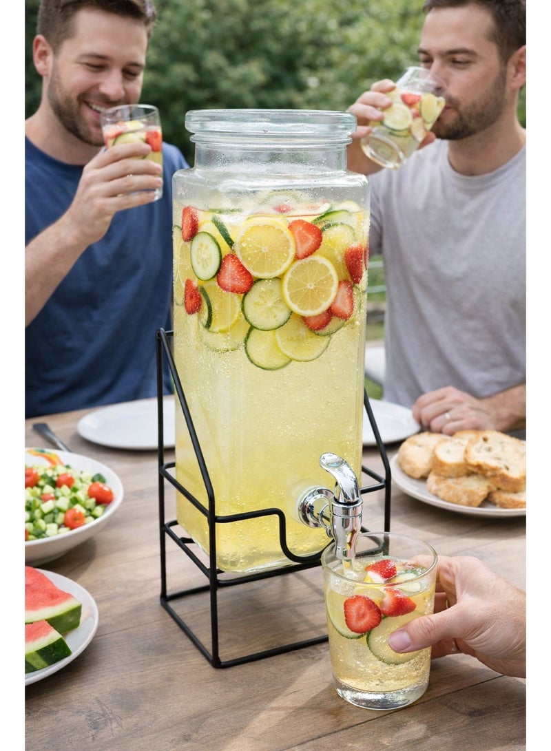 2.2 Liter Juice Dispenser Glass With Stand - Image 3