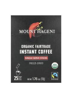 Mount Hagen Mount Hagen, Organic Fairtrade Instant Coffee, 25 Single Serve Sticks, 1.76 oz (50 g)  - Image 1
