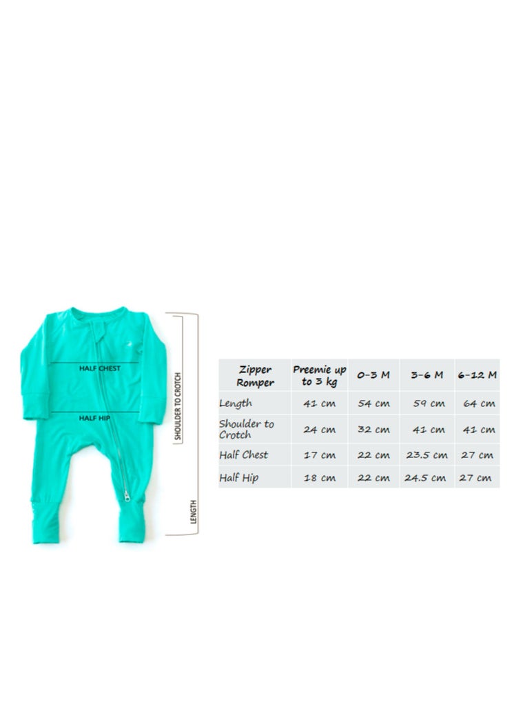 Anvi Baby Zipper Romper & Knotted Gown- White/Sage  - Image 3