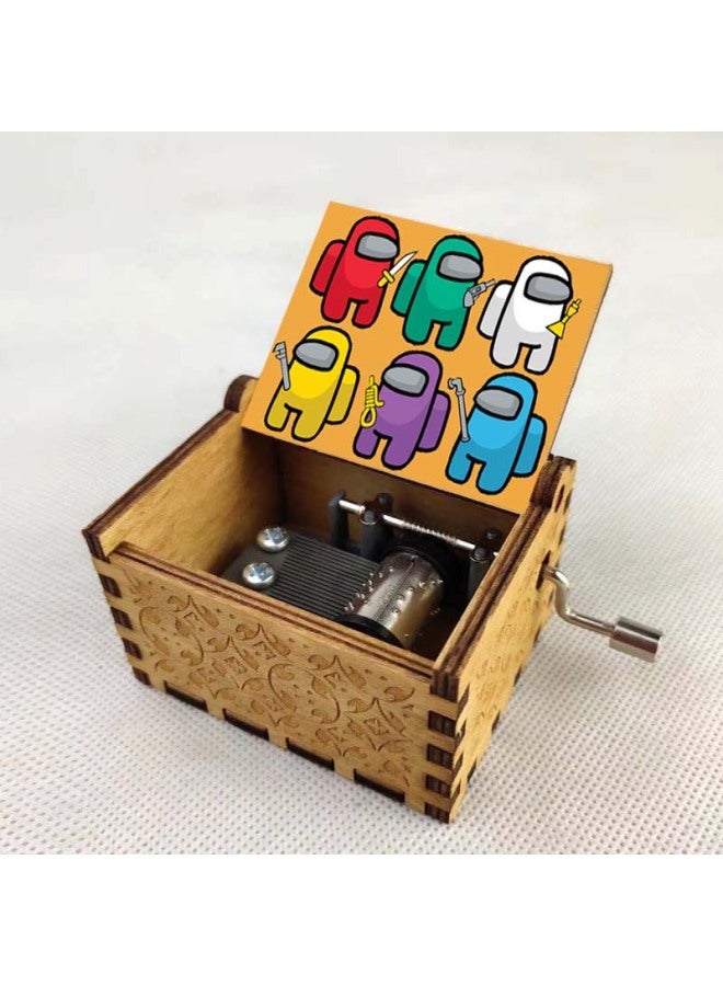 Game Space Wolf Kill Surrounding Wooden Music Box Classical Hand-cranked Music Box Boutique Gift Wooden Music Box-Color:05 - Image 1
