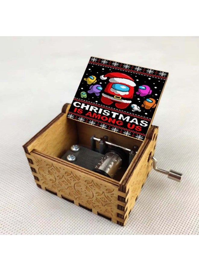 Game Space Wolf Kill Surrounding Wooden Music Box Classical Hand-cranked Music Box Boutique Gift Wooden Music Box-Color:05 - Image 5