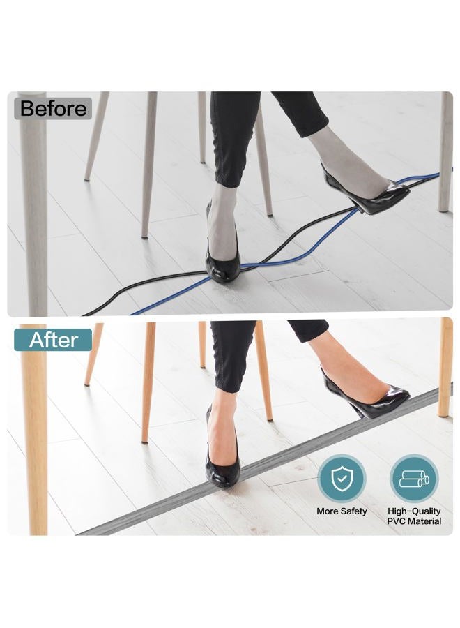 LSGCQ Floor Cord Cover Self Adhesive Cord Hider Floor Extension Cord Covers for Floor Power Cord Protector Cable Management Prevent Cable Trips Cable Cavity 0.47" W x 0.27" H (Light Grey Wood, 10Ft) - Image 5