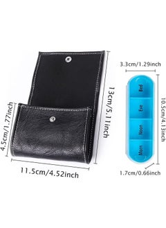 IBAMA IBAMA 4 Times a Day Pill Case Organizer with Leather Bag, Weekly Travel Medicine Reminder Box for Vitamin/Fish Oil, Large Pill Wallet with 28 Compartments  - Image 5