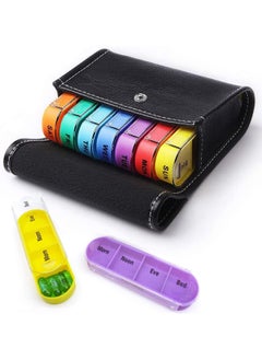 IBAMA IBAMA 4 Times a Day Pill Case Organizer with Leather Bag, Weekly Travel Medicine Reminder Box for Vitamin/Fish Oil, Large Pill Wallet with 28 Compartments  - Image 1