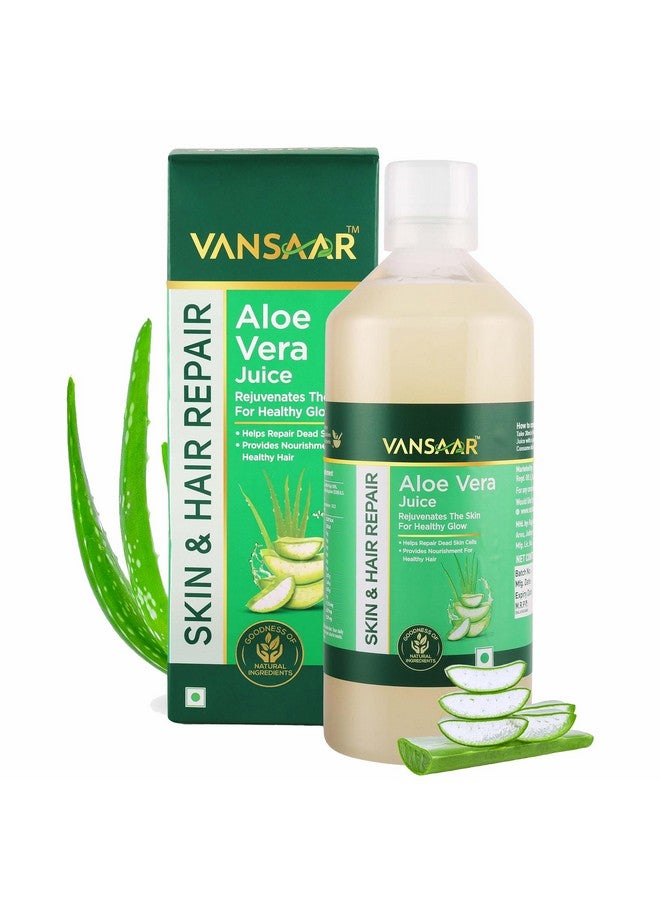 VANSAAR Vansaar Aloe Vera Juice - 1L | For Glowing Skin & Healthy Hair | 100% Natural, Cold Pressed with Pulp  - Image 1