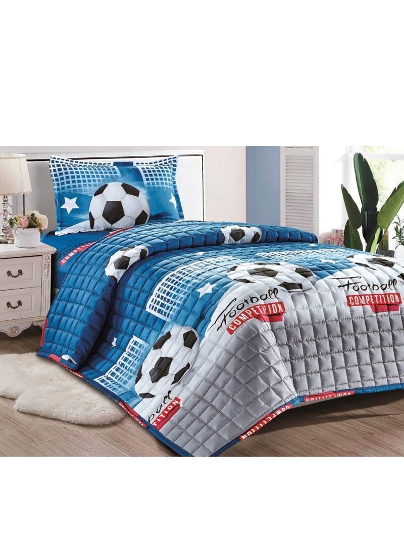 Moon - Comforter Set With Children'S Drawings, 3 Pieces, Compressed Quilt, Size 160x210 Cm - Image 1