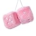 Lutoku Heart Embroidered Baby Pink Fuzzy Plush Dice 3Inch Decorative Car Mirror Hanging Ornaments Soft Foam Easy Install Great Gift Idea Baby Pink - Image 3