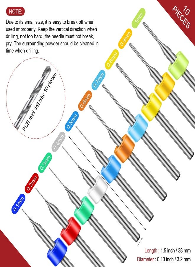 زهاو مجموعة من 59 قطعة من رؤوس المثقاب اليدوي تتضمن 49 قطعة من ملزمة دبوس معدنية ومثقاب يدوي صغير ملتوي و10 قطع من أدوات دوارة من كربيد التنجستن للوحة الدوائر المطبوعة للراتنج والبوليمر والخشب والحرف اليدوية وصناعة المجوهرات والنحت - Image 2
