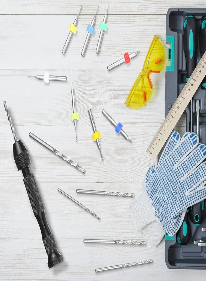 زهاو مجموعة من 59 قطعة من رؤوس المثقاب اليدوي تتضمن 49 قطعة من ملزمة دبوس معدنية ومثقاب يدوي صغير ملتوي و10 قطع من أدوات دوارة من كربيد التنجستن للوحة الدوائر المطبوعة للراتنج والبوليمر والخشب والحرف اليدوية وصناعة المجوهرات والنحت - Image 5