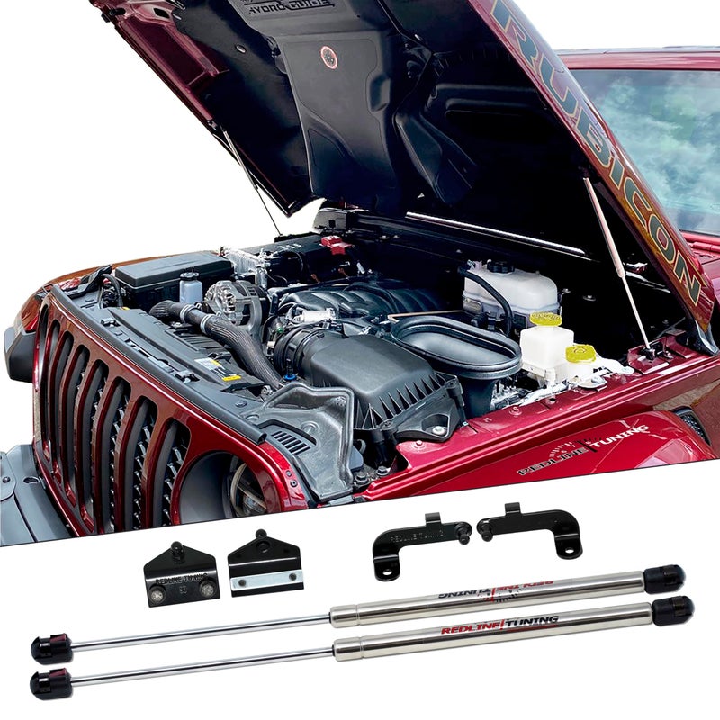 Redline Tuning 212000703 Hood QuickLIFT Elite Compatible with Jeep Wrangler Rubicon 392 2021 Stainless Steel Struts