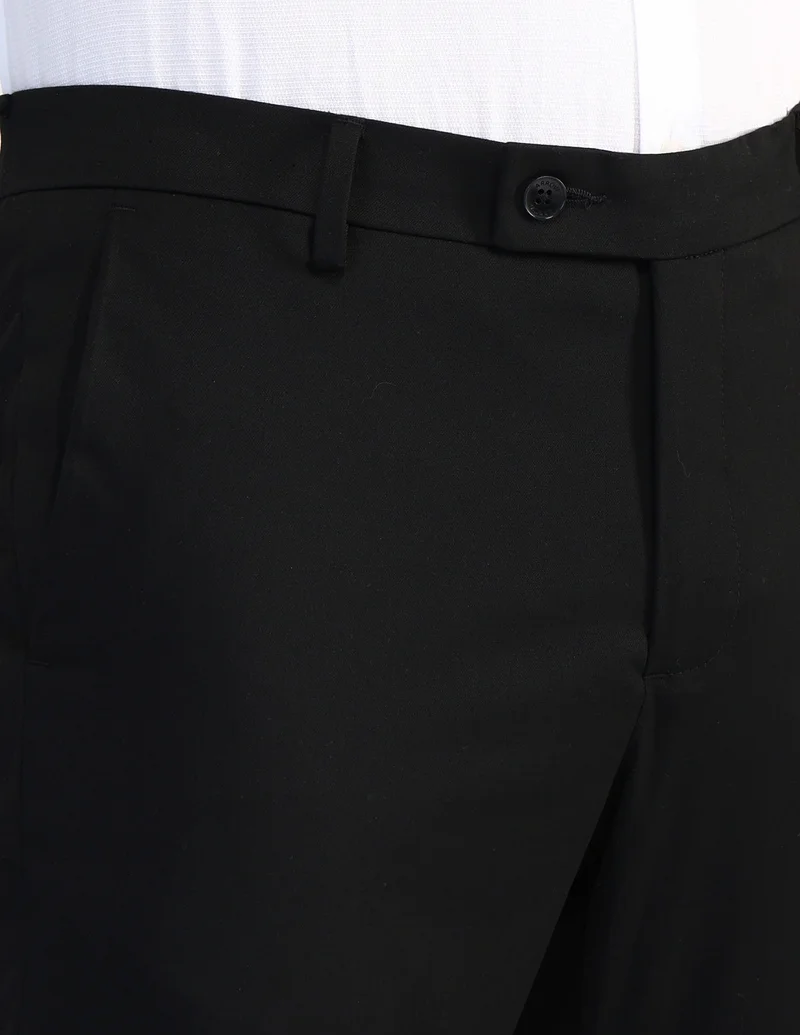 Arrow Black Mid Rise Tailored Fit Trousers for Men | Best Price UAE
