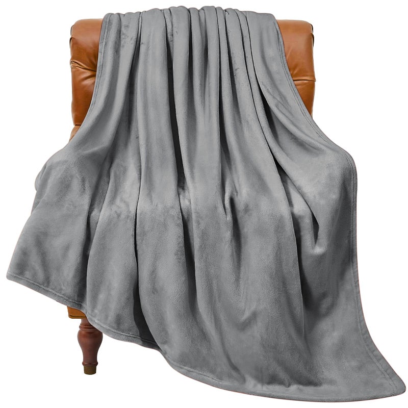BEDELITE Fleece Blanket Twin Size Grey Throw Blanket for Couch & Bed, Luxury Plush Cozy Fuzzy Blanket 60x80 inches, Super Soft Warm Lightweight Throw Blanket for Travel Camping - Image 1