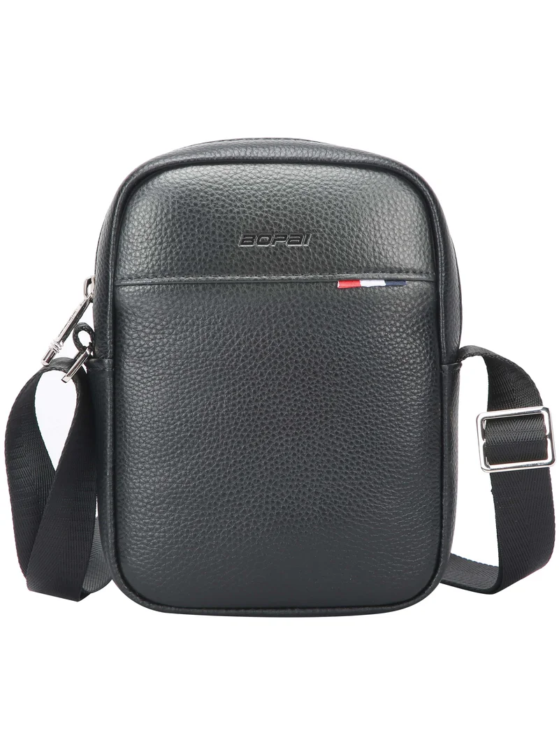بوباي Compact Sling Crossbody Bag Versatile microfiber Unisex Travel & Everyday high-capacity Shoulder Bag with multiple compartment BO-SL591, Black