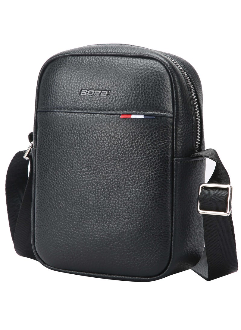 Bopai Compact Sling Crossbody Bag Versatile microfiber Unisex Travel & Everyday high-capacity Shoulder Bag with multiple compartment BO-SL591, Black - Image 1